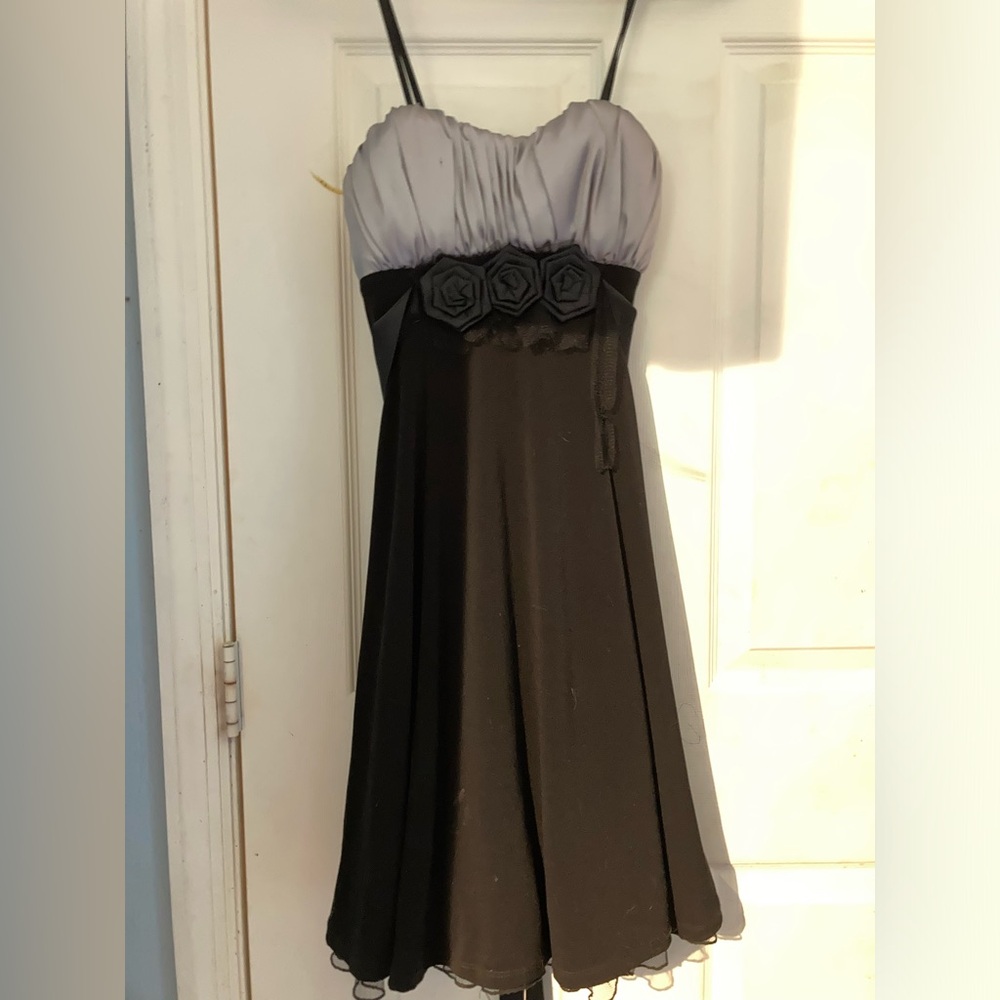 Snap Silver and Black Homecoming Dress